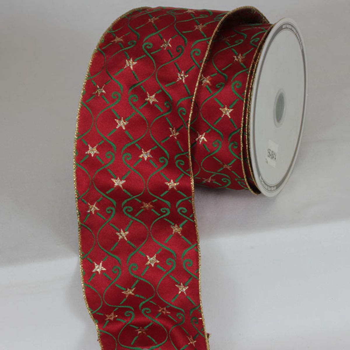The Ribbon People Red and Green Star Wired Craft Ribbon 4&#x22; x 20 Yards