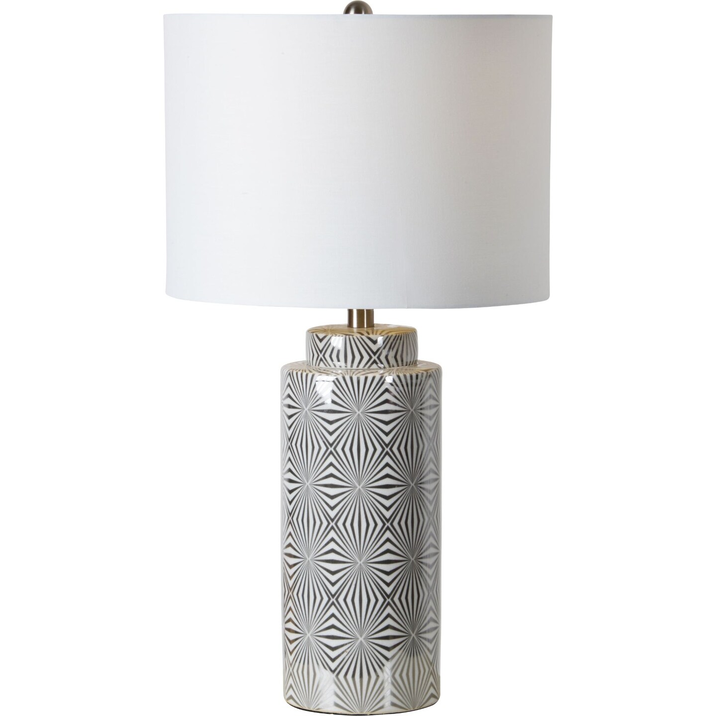 Signature Home Collection 25&#x22; Op Art Table Lamp with White Drum Shade