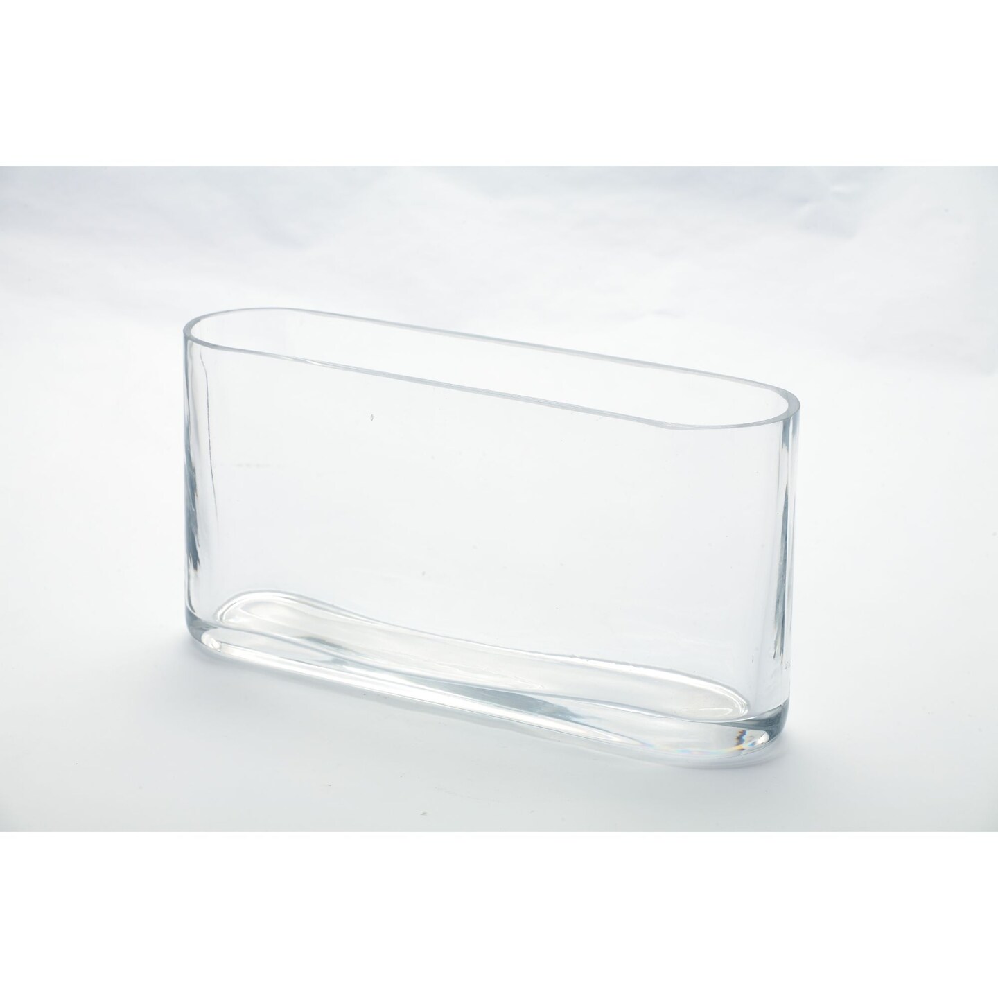CC Home Furnishings 10" Clear Oval Glass Vase Tabletop Decoration