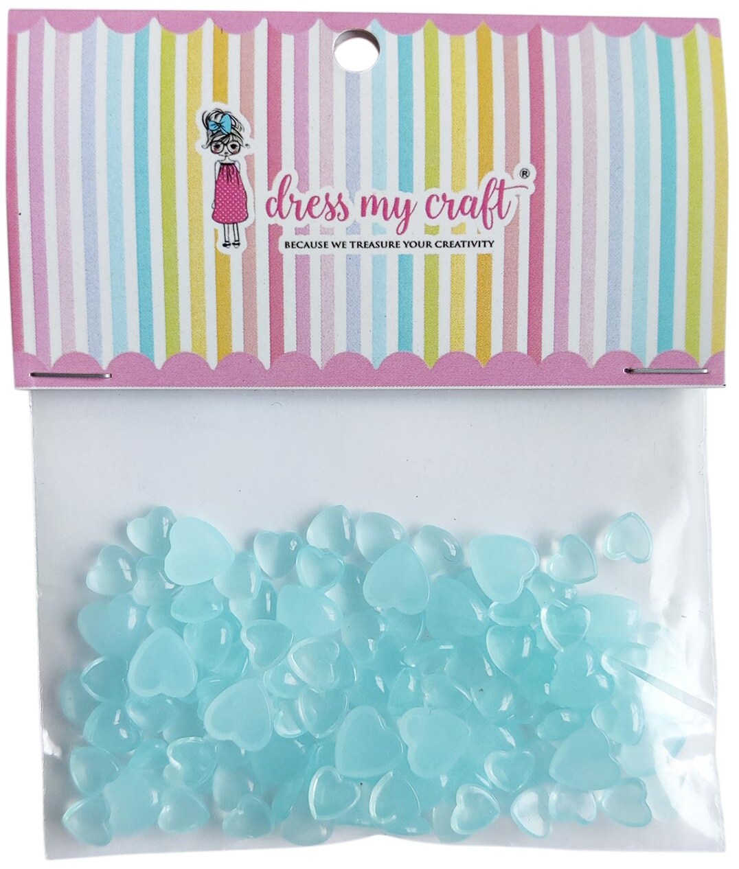 Dress My Craft Water Droplet Embellishments 8gPastel Blue Heart