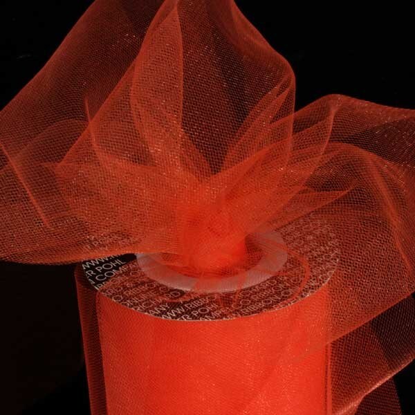 The Ribbon People Orange Contemporary Tulle Craft Ribbon 6" x 275 Yards