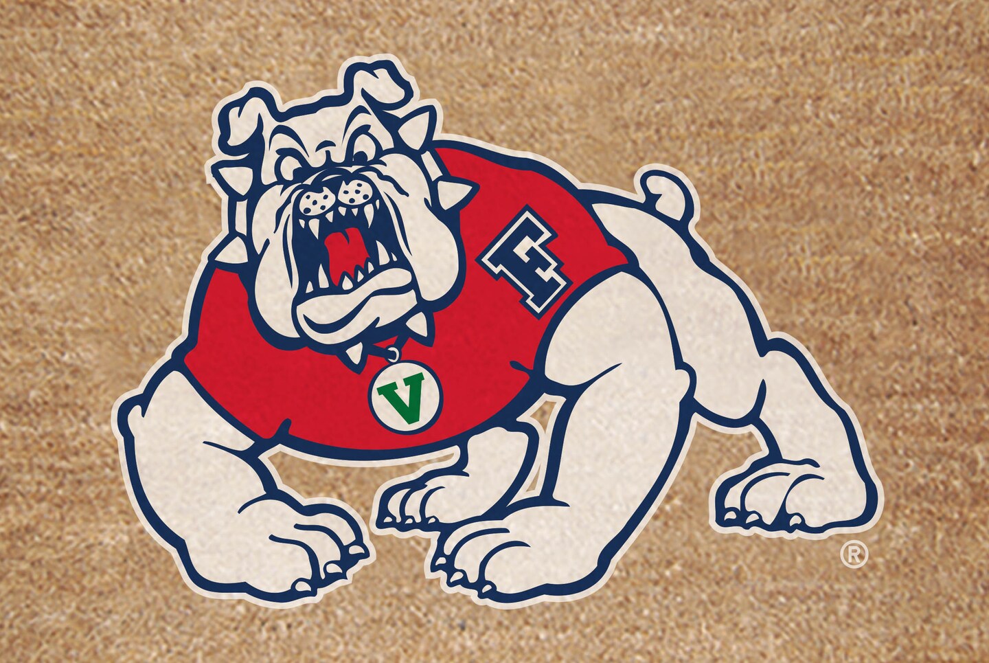 The Memory Company NCAA Fresno State Bulldogs Logo Rectangular Coir Door Mat 29.5" x 19.5"