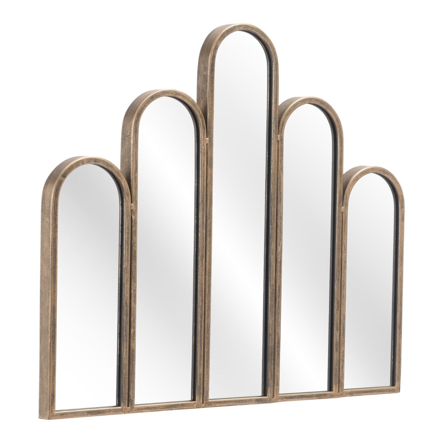 Modern Home 24" Antique Gold Fountain Steel Framed Rectangular Wall Mirror Michaels