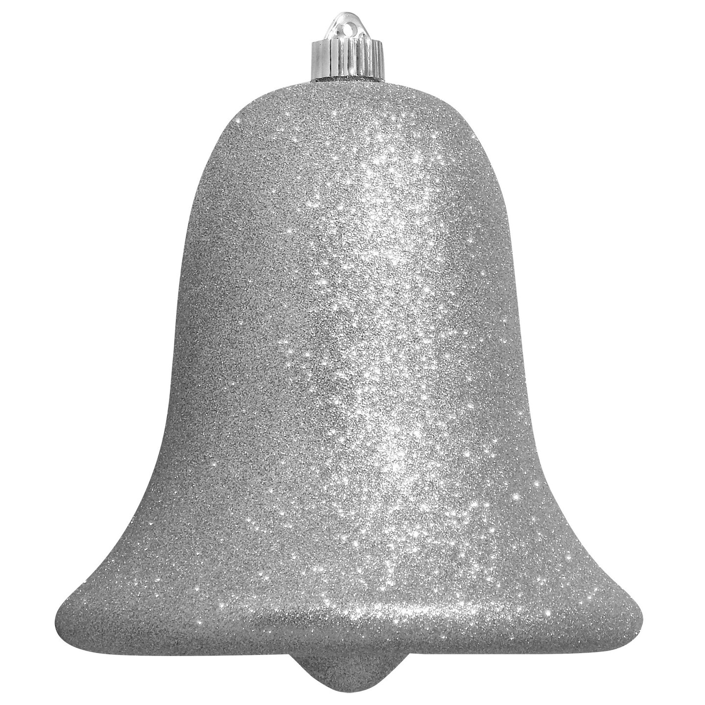 Christmas by Krebs 7" Silver Shatterproof Glitter Christmas Bell Ornament