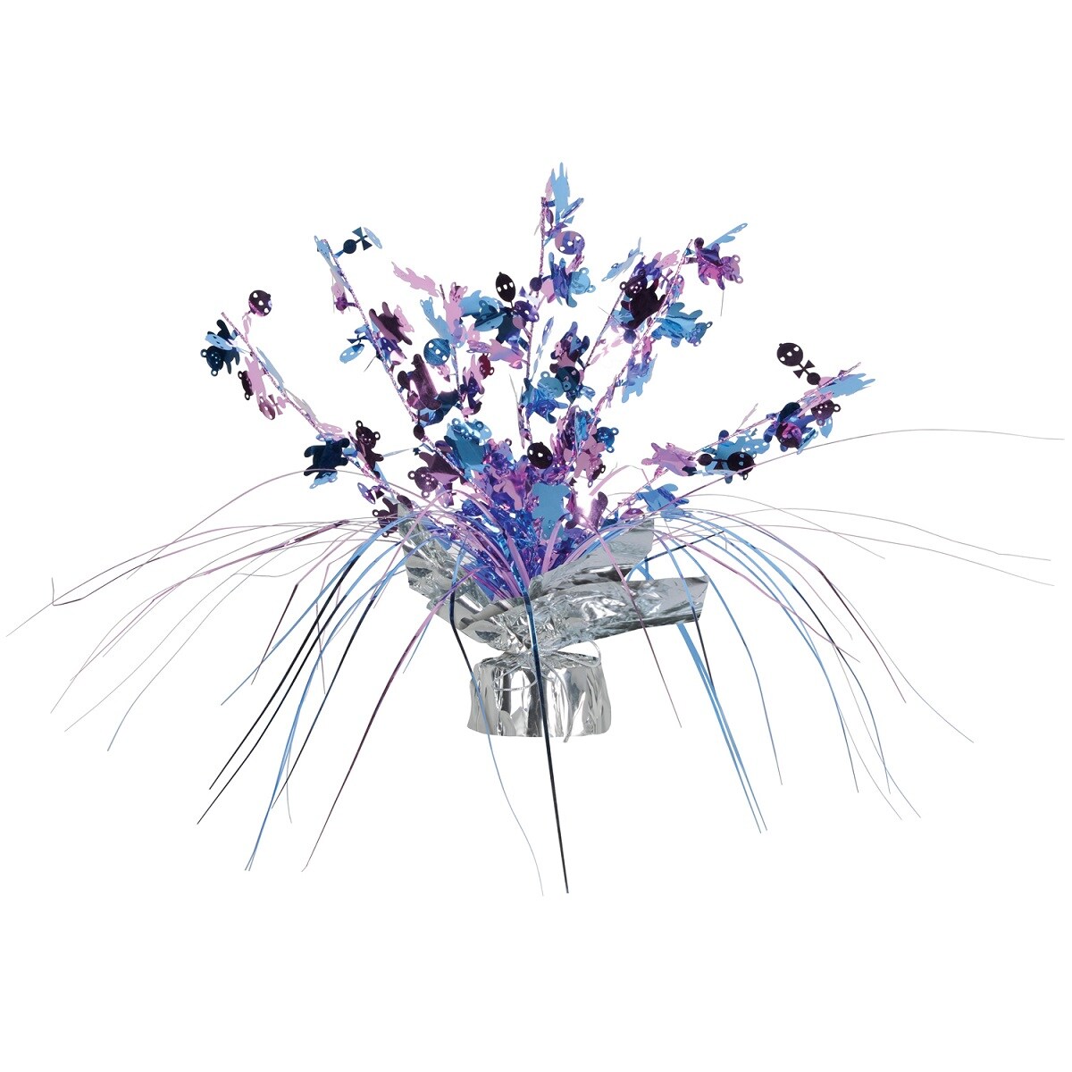 Party Central Club Pack of 12 Vibrantly Colored Teddy Bear and Rattle Cascading Baby Shower Centerpiece Decors 11''