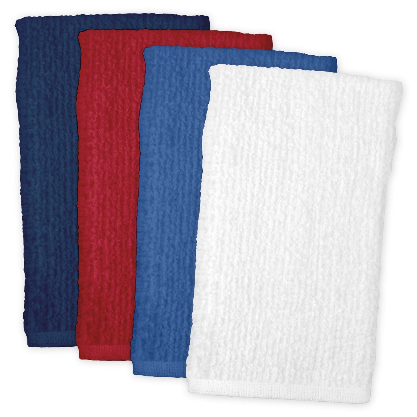Contemporary Home Living Set of 4 White and Red Solid Kitchen Towels 19&#x22;
