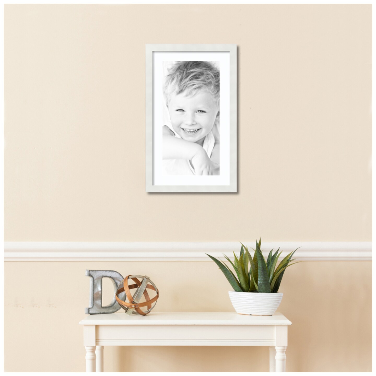 ArtToFrames 14x24&#x22; Matted Picture Frame with 10x20&#x22; Single Mat Photo Opening Framed in 1.25&#x22; White and 2&#x22; Mat (FWM-3966-14x24)