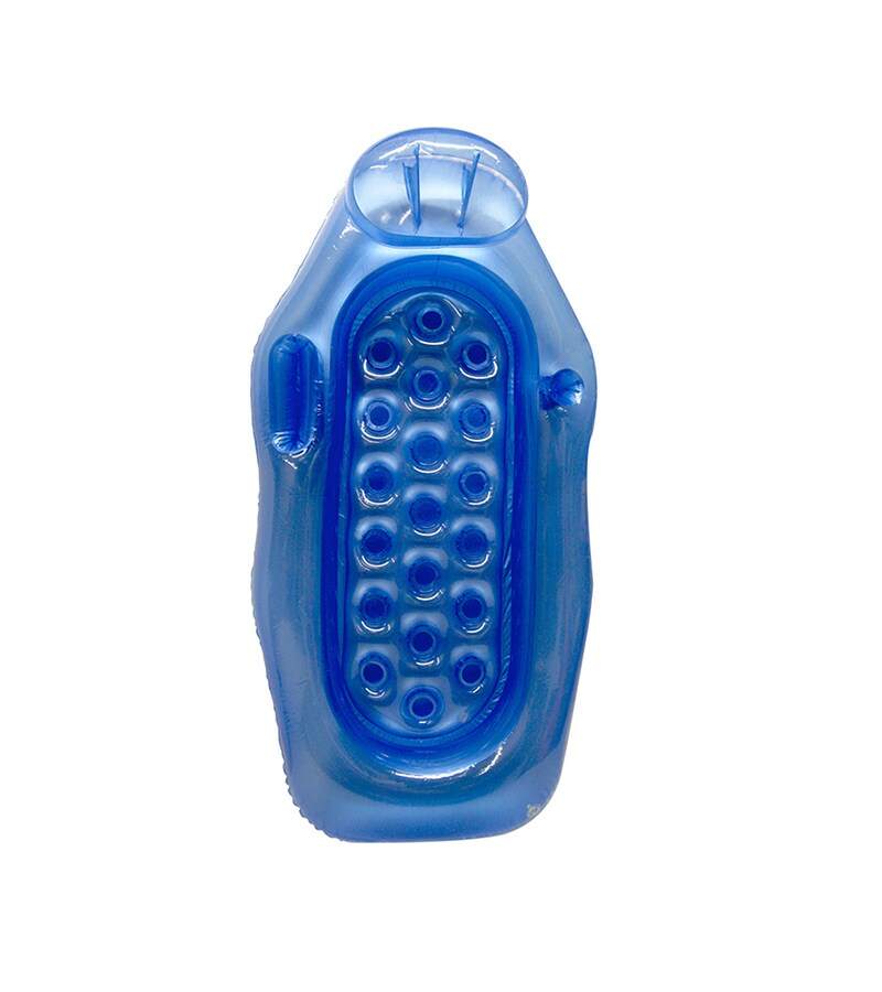 Swim Central 76&#x22; Inflatable Blue Wet or Dry Swimming Pool Sun Lounger