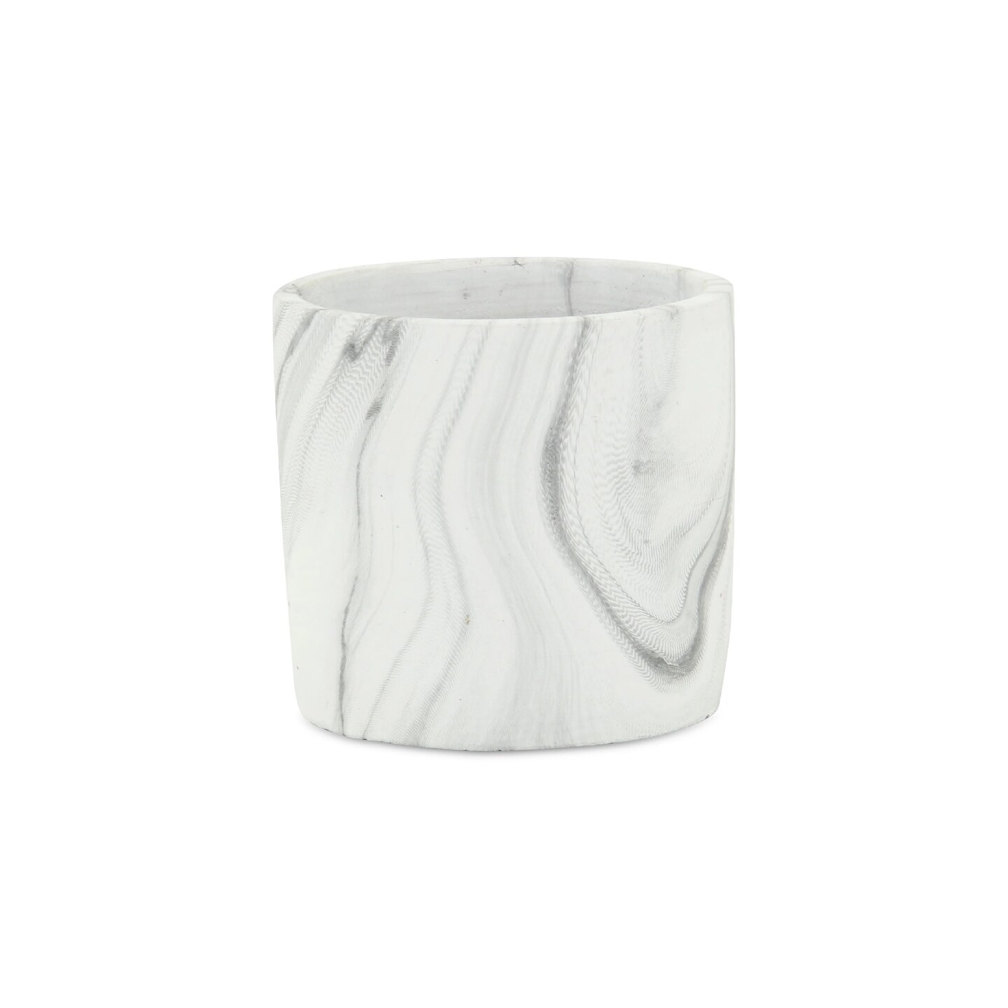 Contemporary Home Living 4.25&#x22; Small White and Gray Outdoor Planter Pot