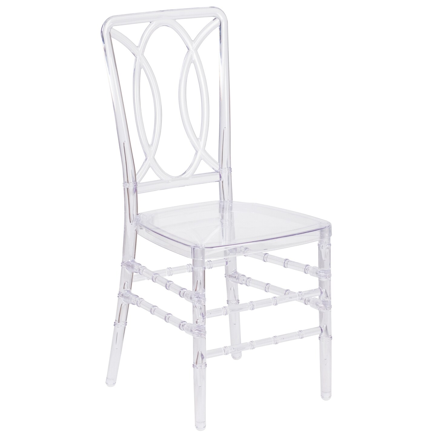 Flash Furniture 36" Crystal Clear Stackable Chiavari Chair with Designer Back