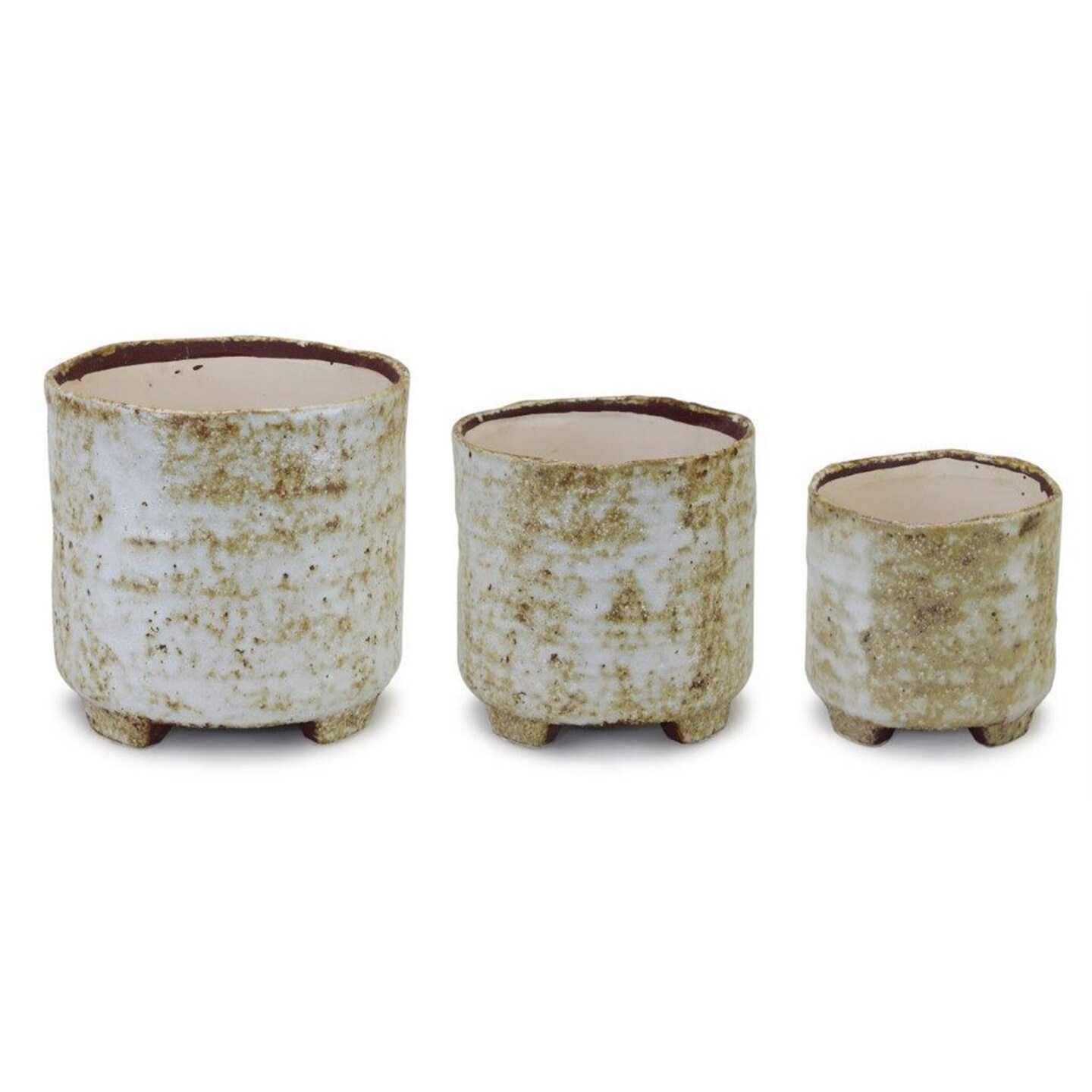 Melrose Weathered Footed Planter Pots - 7.25&#x22; - Gray - Set of 3