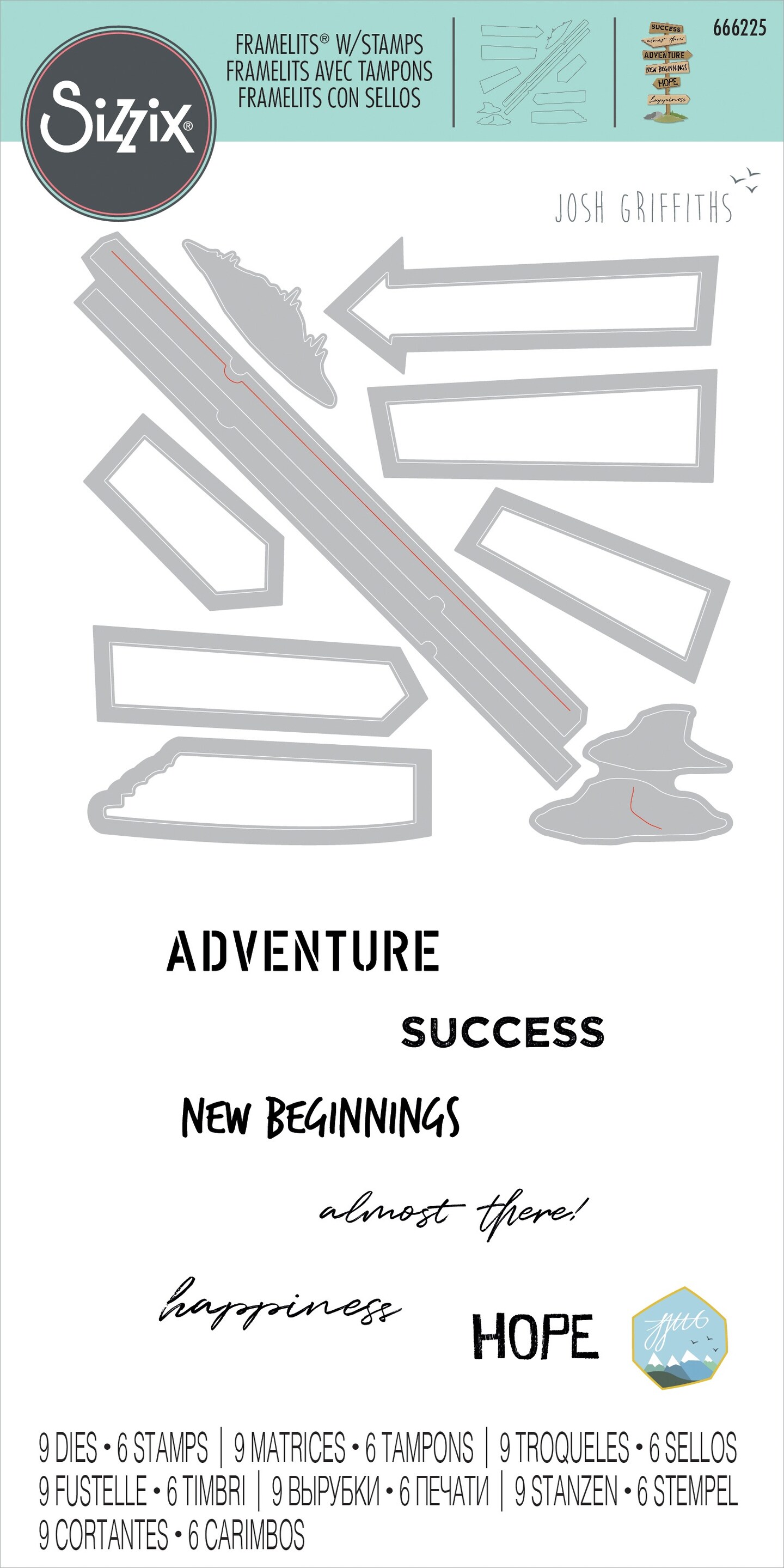 Sizzix Framelits Die & Stamp Set By Josh Griffiths-Signs For Success