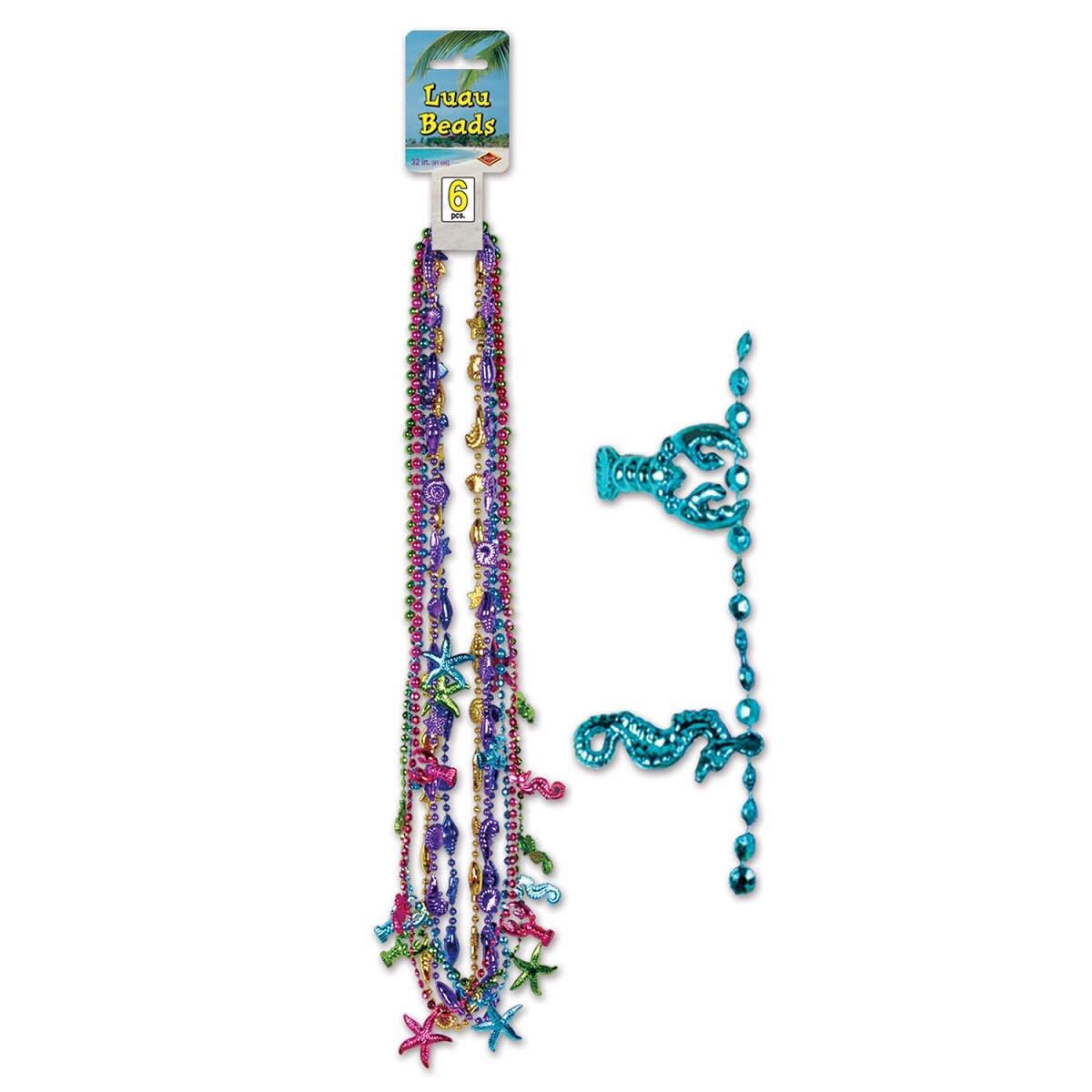 Party Central Club Pack of 72 Vibrantly Colored Luau Beaded Necklace Party Favors 32&#x27;&#x27;