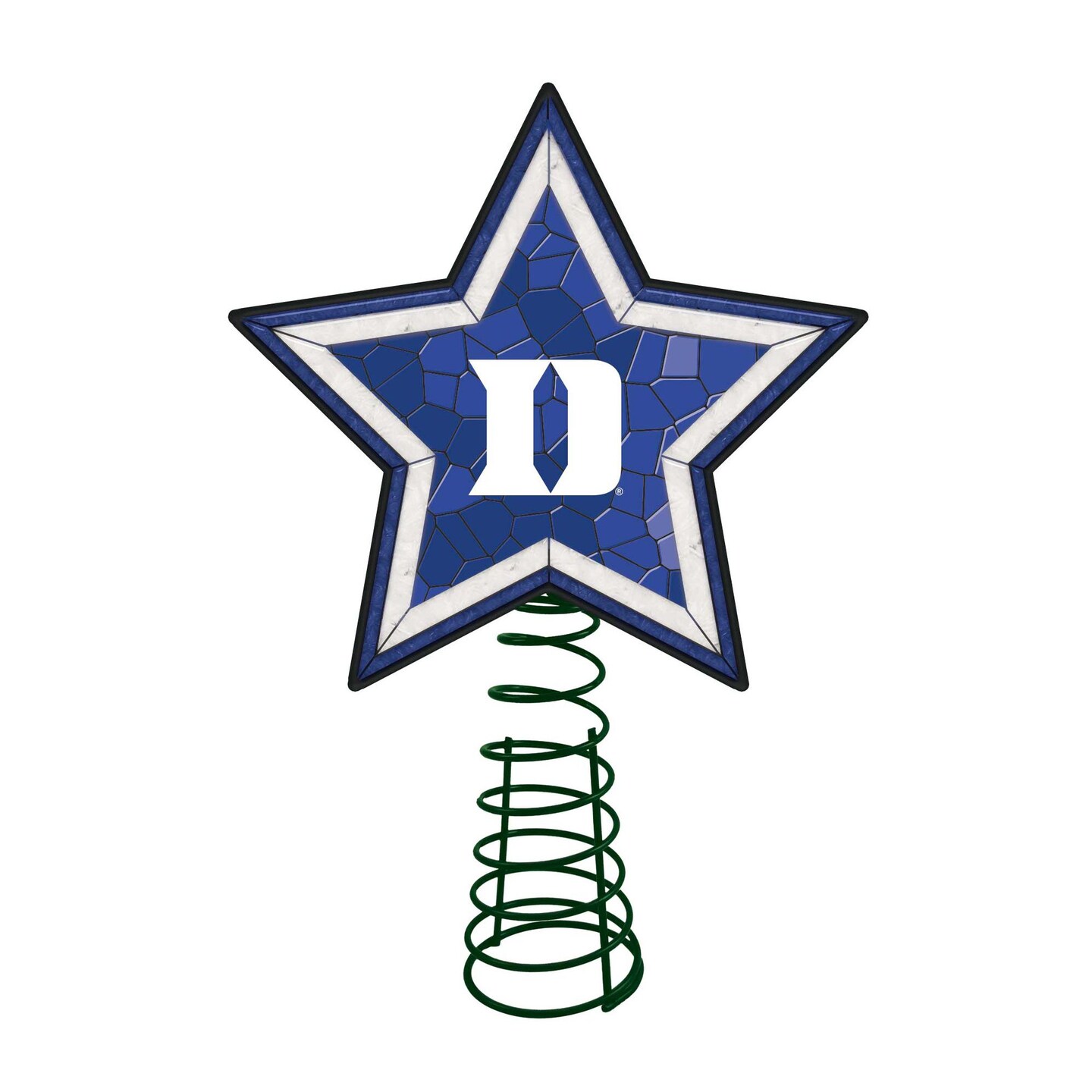 The Memory Company 10" Lighted Blue and White Star NCAA Duke Blue Devils Christmas Tree Topper