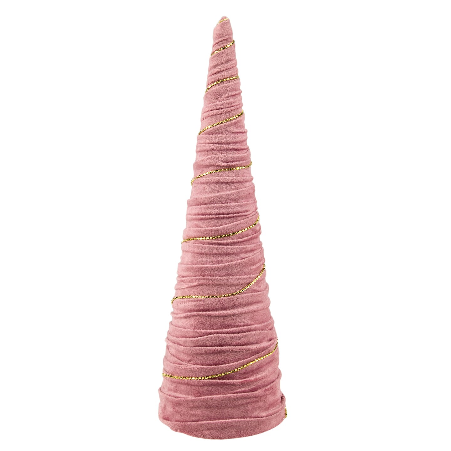 Northlight Twisted Cone Tree with Shiny Garland Christmas Decoration - 15.25&#x22; - Pink