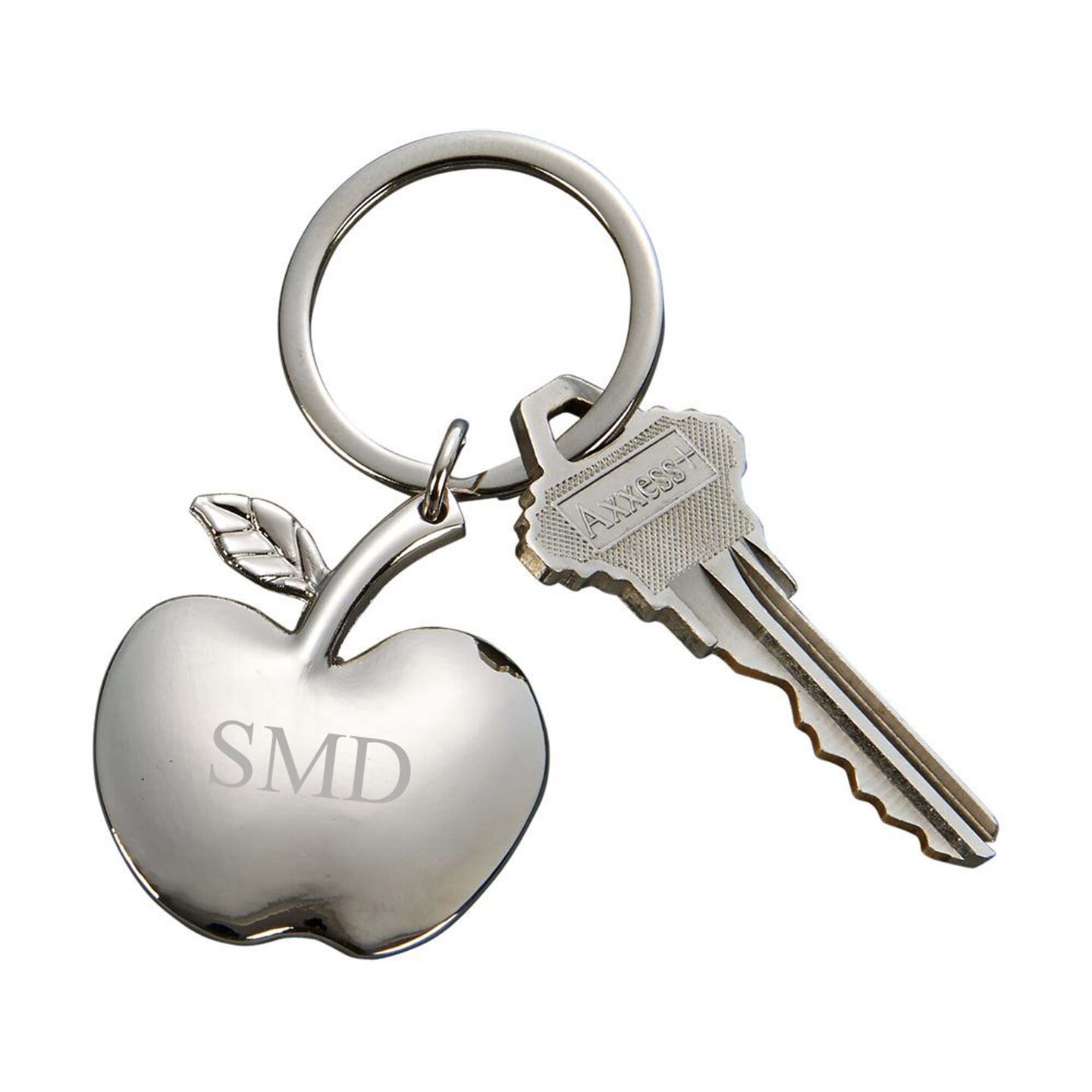 Contemporary Home Living 1.5" x 1.5" Nickel-Plated Cupid Heart-Shaped Key Chain With Ring