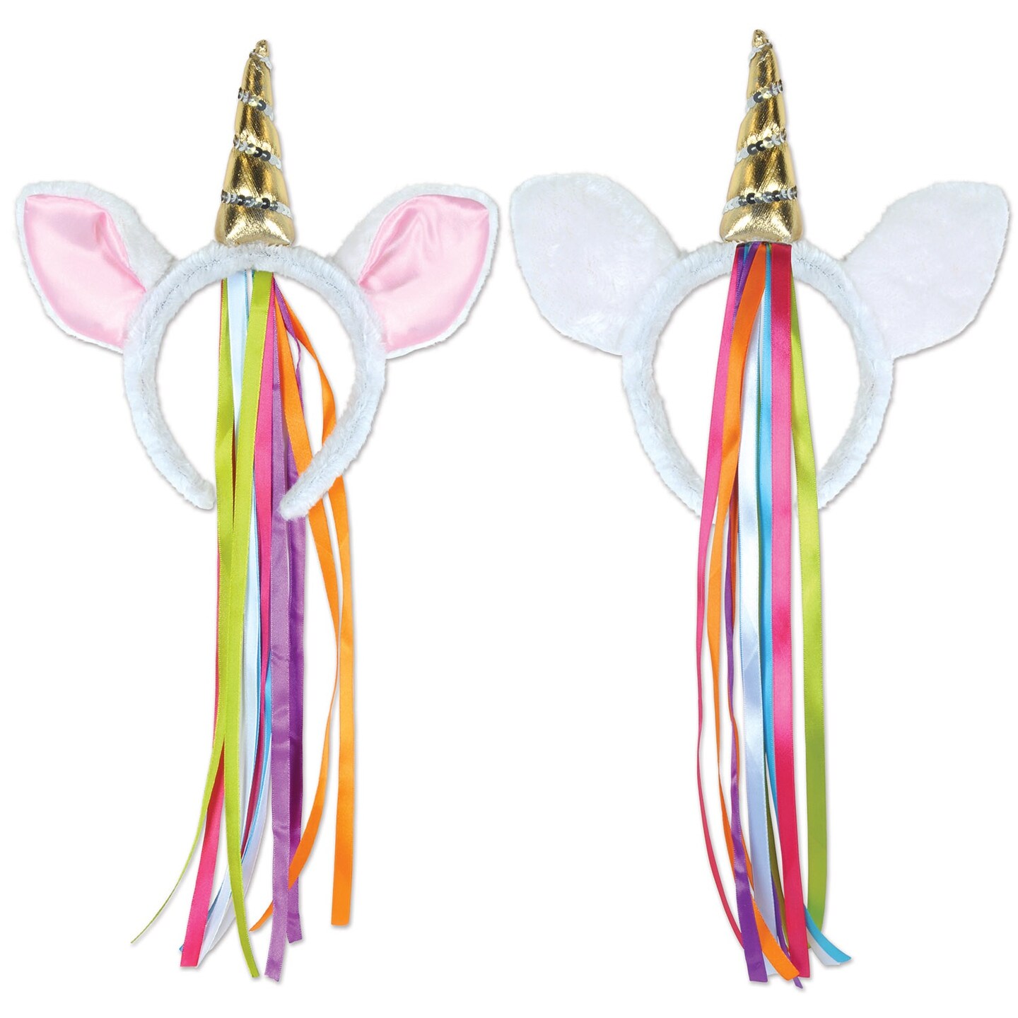Party Central Club Pack of 12 White and Pink Party Unicorn Headband Boppers Party Decors 9&#x22;