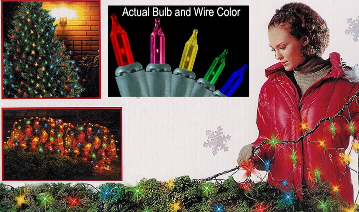 CC Christmas Decor 150-Count Multi-Color Mini Net Style Christmas Lights, 4 x 6ft Green Wire