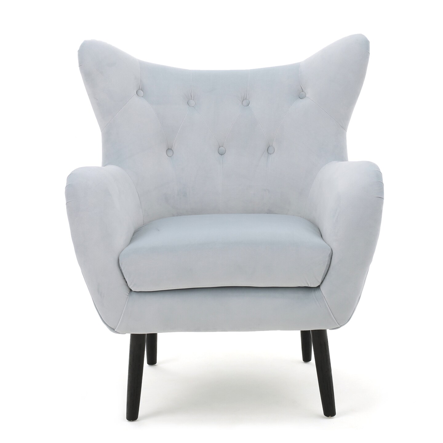 Contemporary Home Living 39&#x22; Gray and Black Contemporary Tufted Back Armchair
