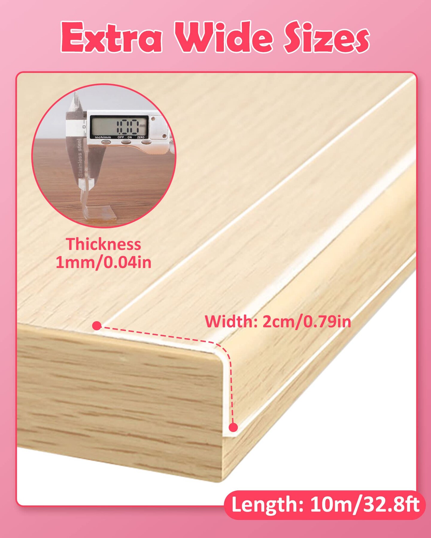 Baby Proofing, Clear Edge Protector Strip, Soft Corner Protectors for Kids, Baby Child Safety Corner Guards for Furniture Against Sharp Corners for Tables, Drawers, Sink, Wall 0.8in x 32.8ft