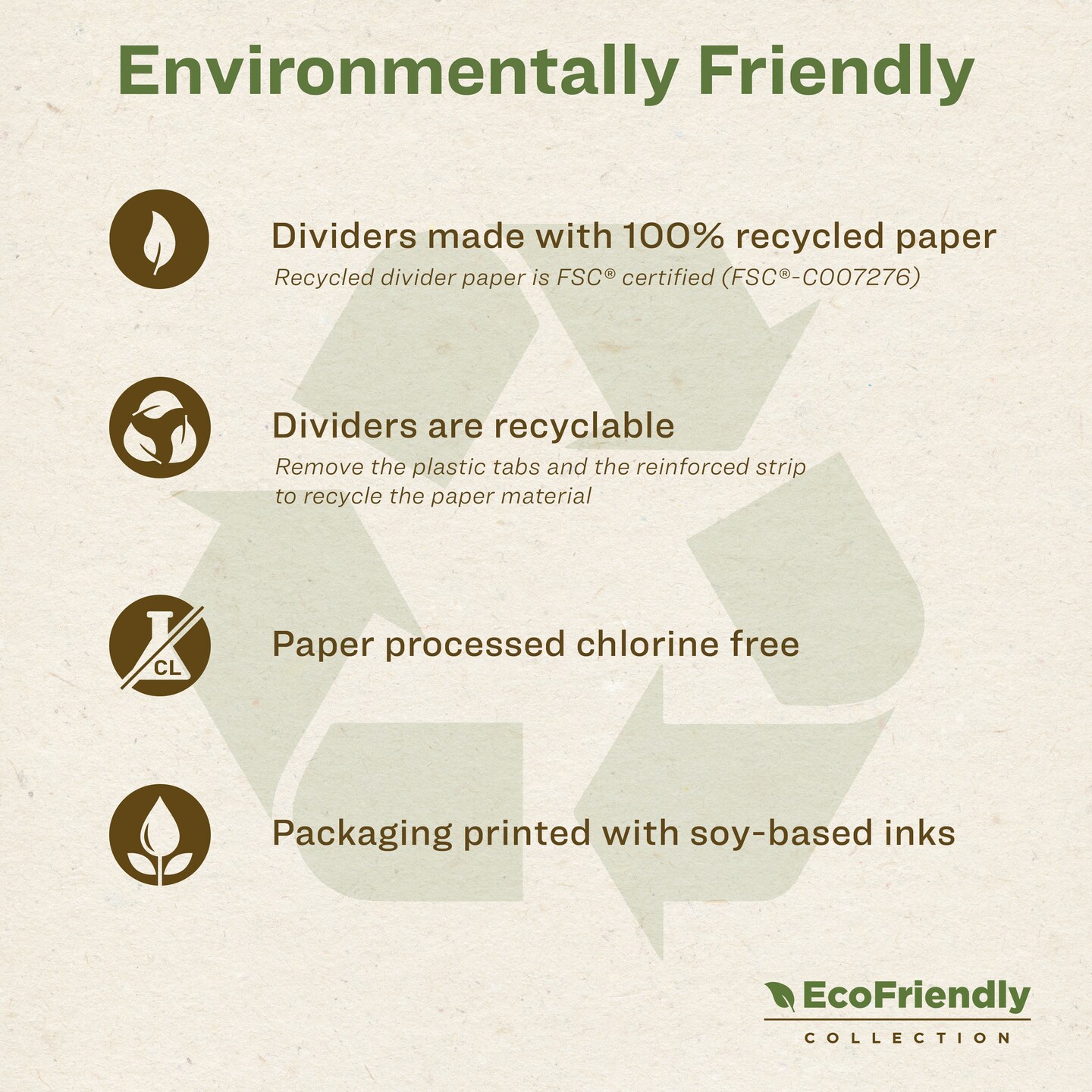 Avery EcoFriendly Recycled Dividers for 3 Ring Binders, 8-Tab, Multicolor Tabs, Ready Index Customizable Table of Contents, 3 Sets for 24 Binder Dividers Total (11081)