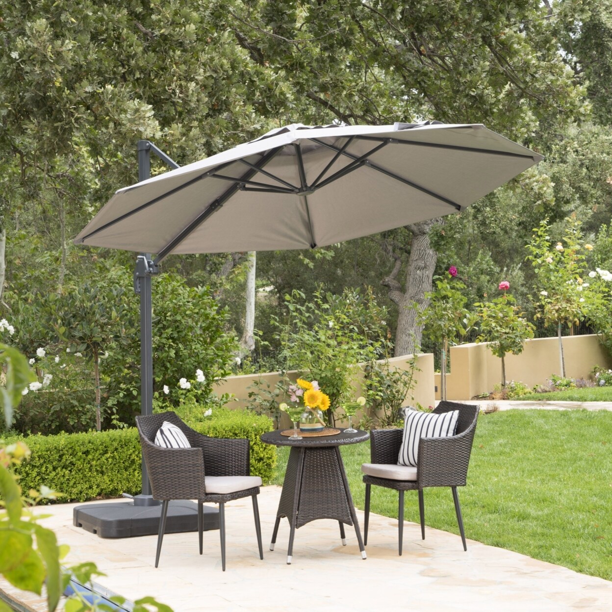 GDFStudio Pandora Outdoor 9.8 Ft. Aluminum Frame Base Canopy Umbrella