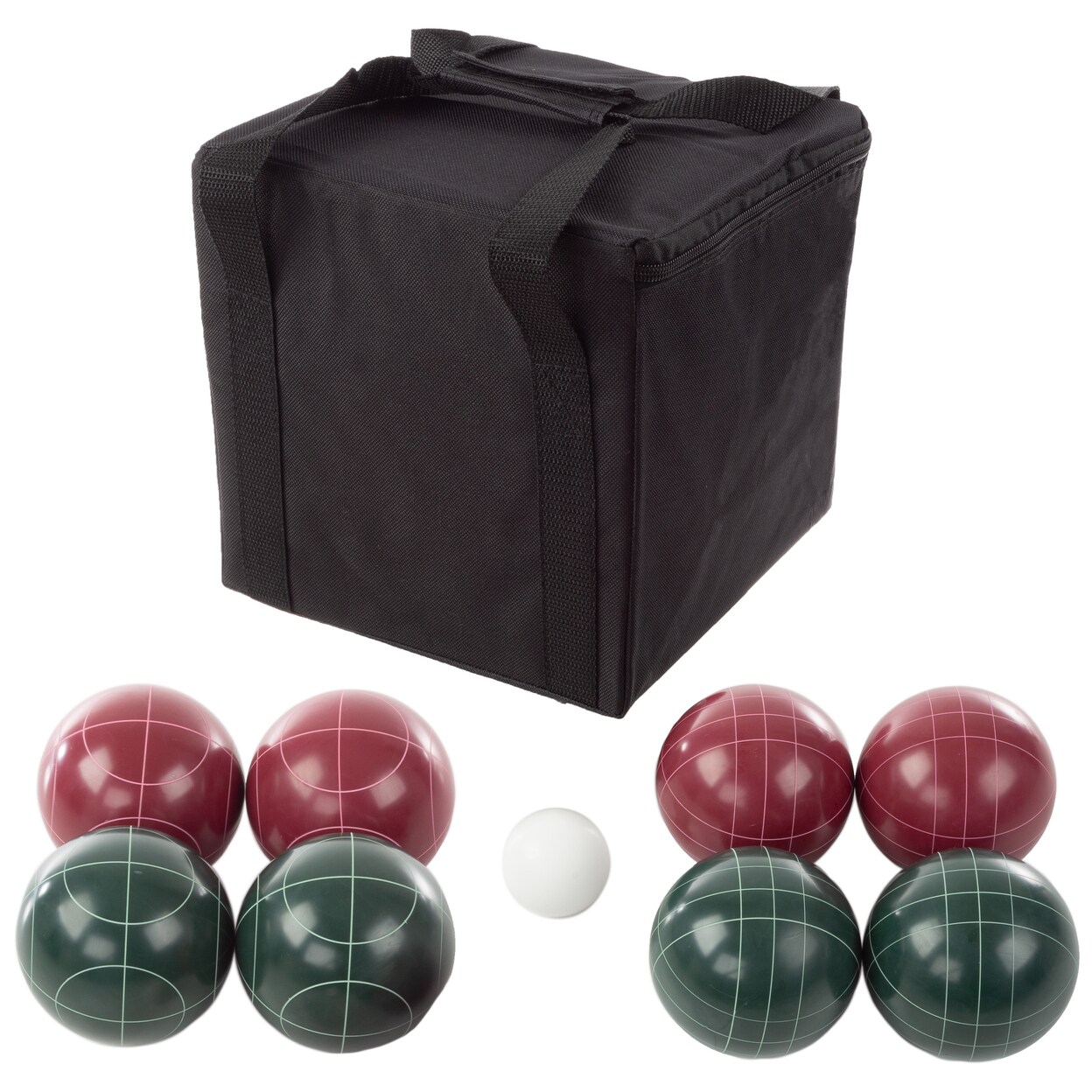 Bocce Ball Set Regulation Outdoor Lawn Game Red Green 8 Balls Carry Case