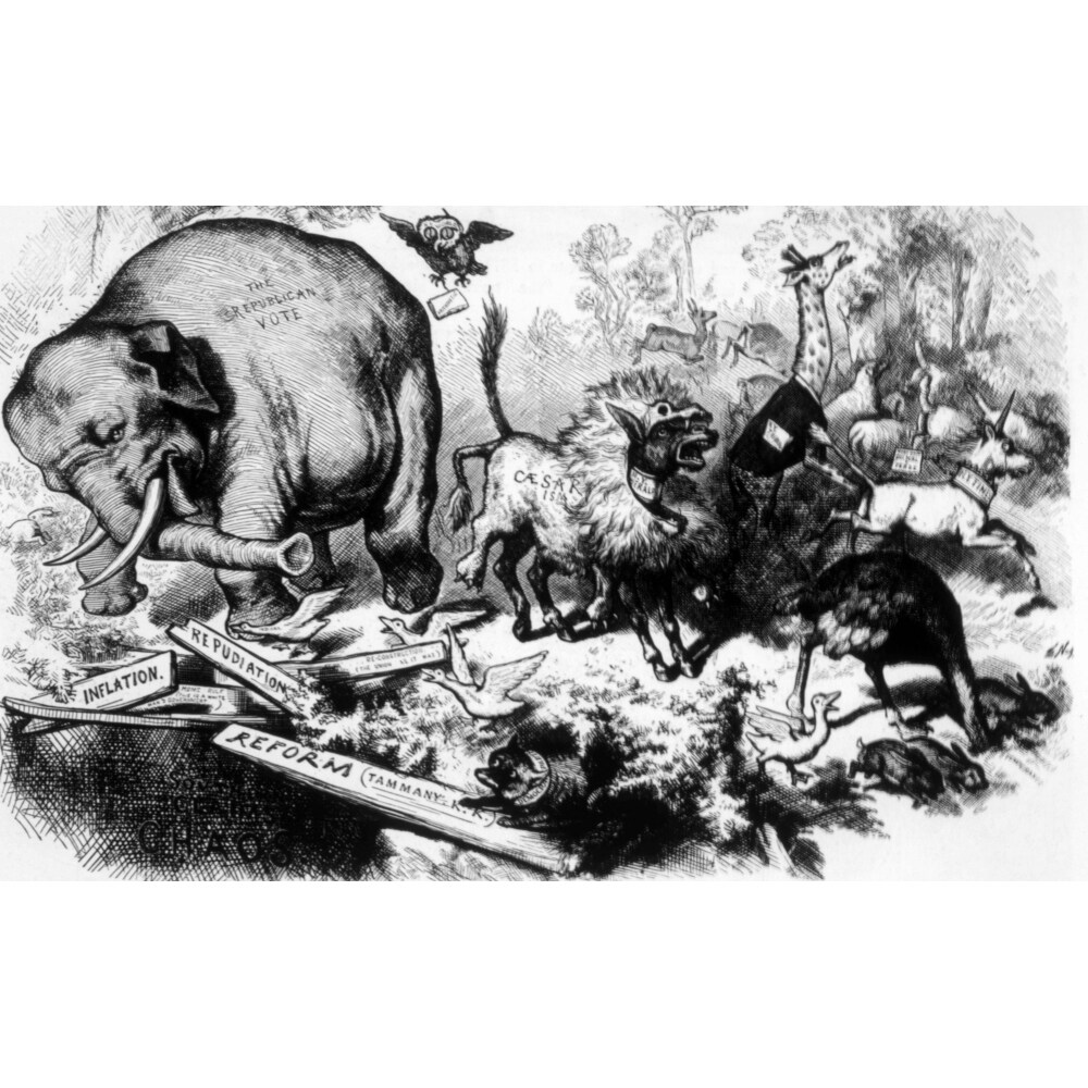 Posterazzi Thomas Nast Political Cartoon That Is The First Depiction Of The Republican Party As An Elephant History
