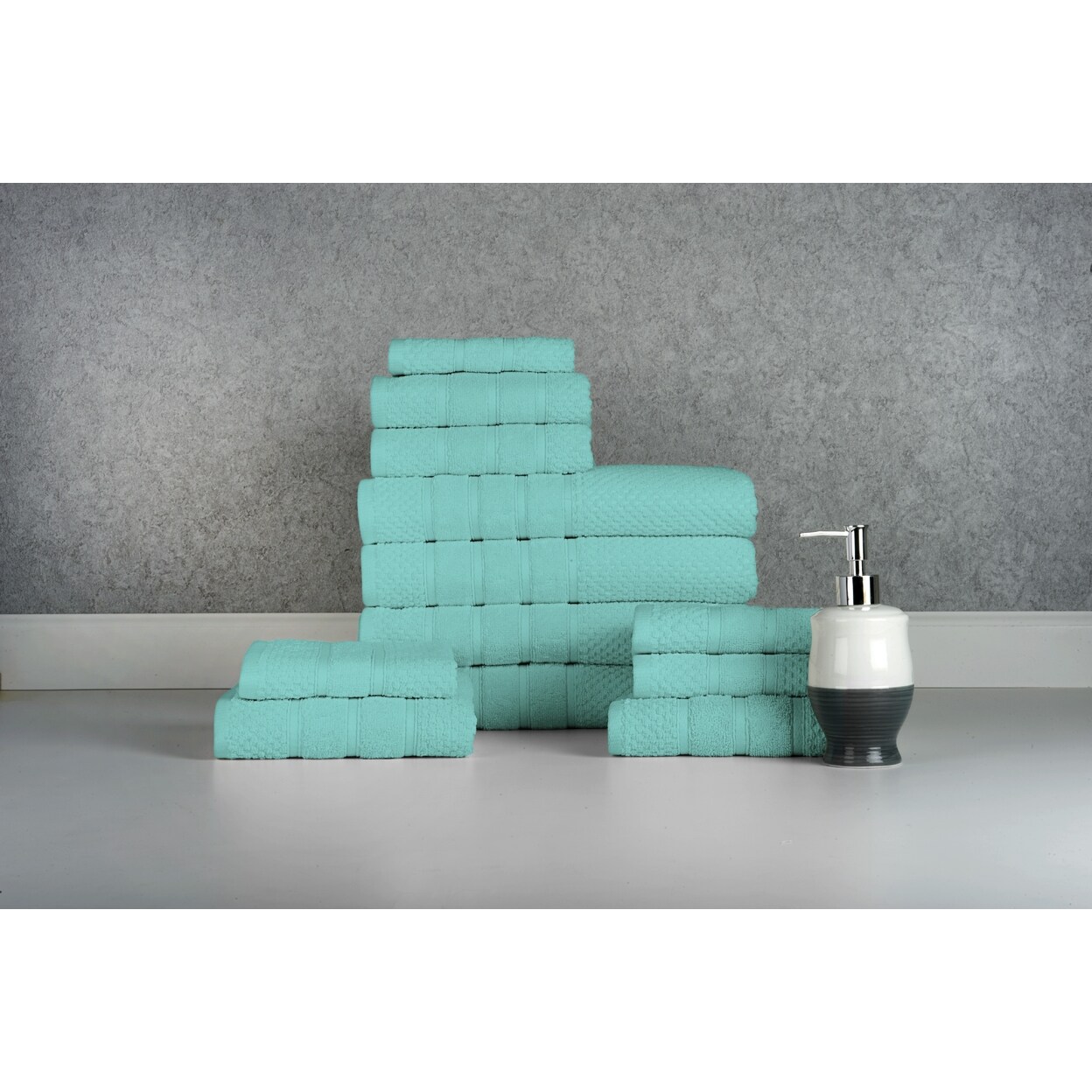 Bibb Home 12 Piece Egyptian Cotton Towel Set Soft Absorbent Bath Hand Washcloths