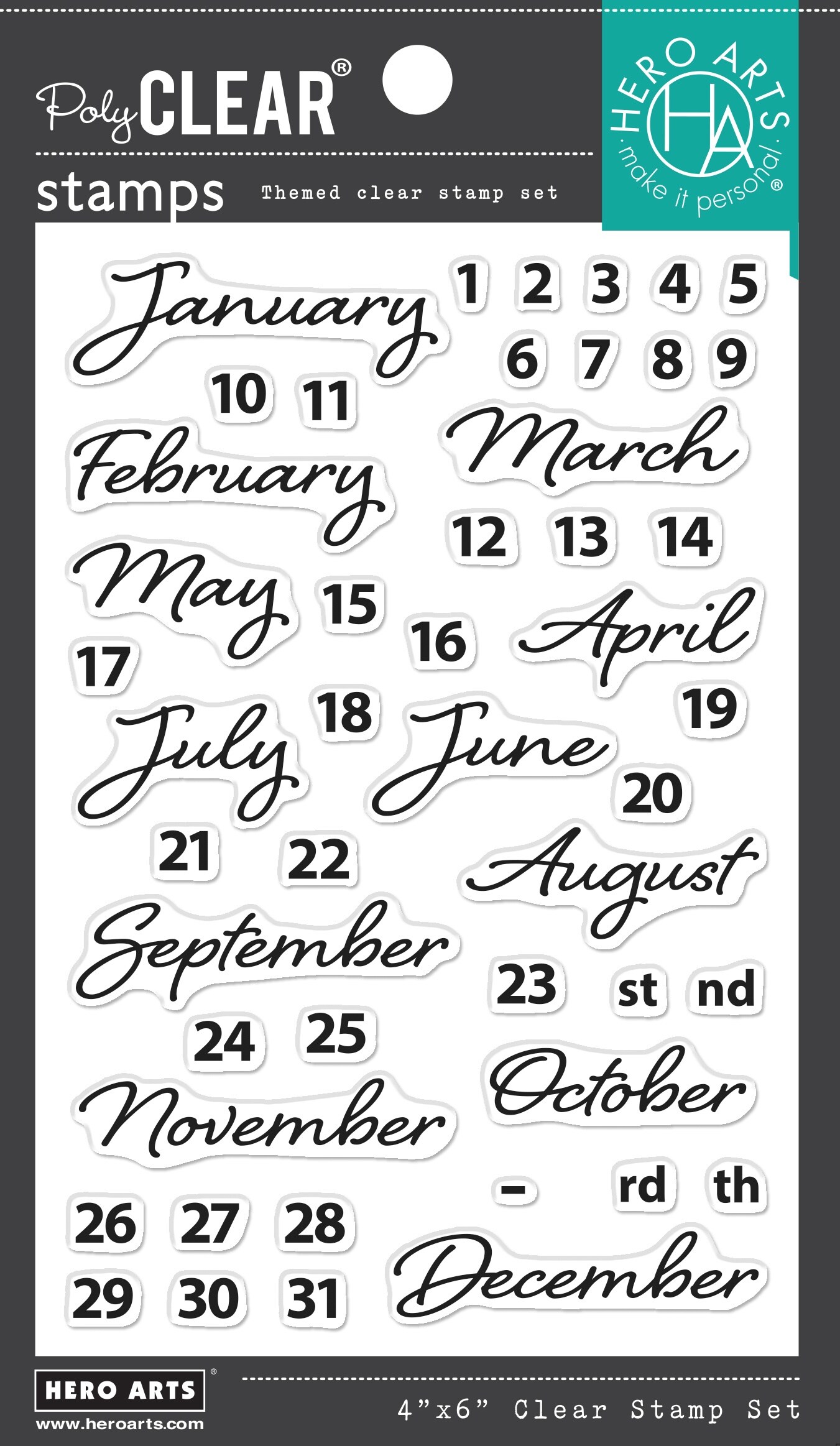 Hero Arts Clear Stamps 4&#x22;X6&#x22;-Months