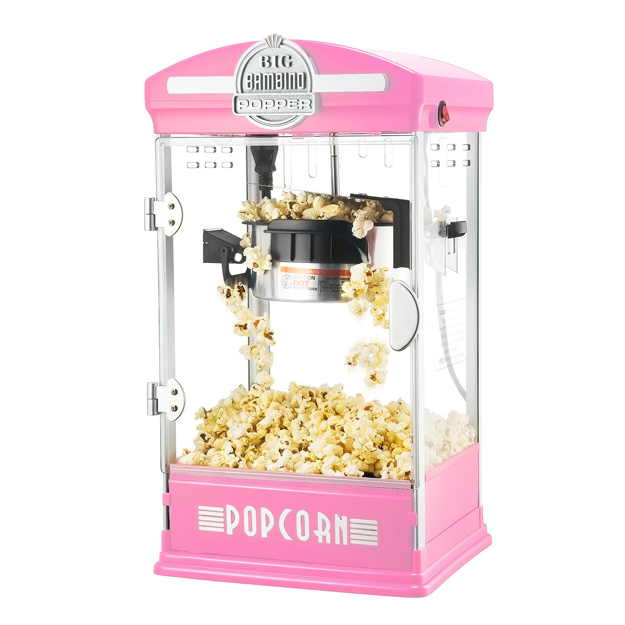 Pink Countertop Retro Popcorn Machine 4 Ounce Stainless Steel Easy Use