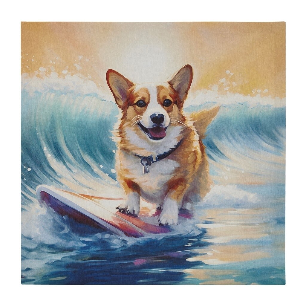 Gracie Mills   Betty Beach Day Dog Canvas Wall Art - GRACE-15558