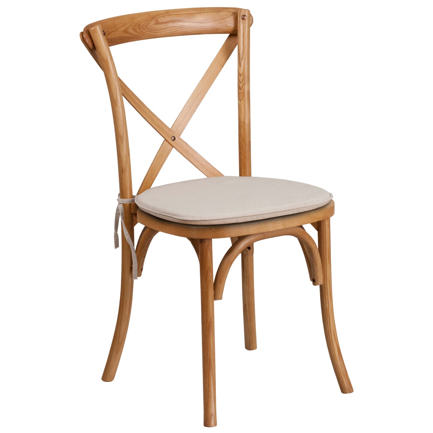 Merrick Lane Davisburg Stackable Wooden Cross Back Bistro Dining Chair with Cushion