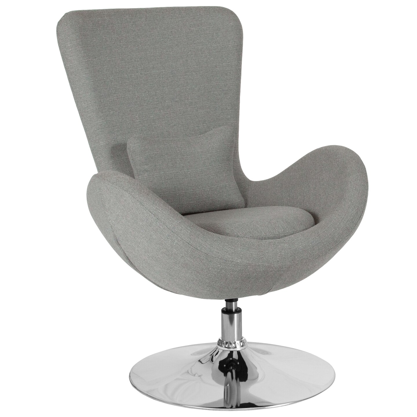 Merrick Lane Soro High-Back Egg Style Lounge Chair With 360° Swivel Metal Base