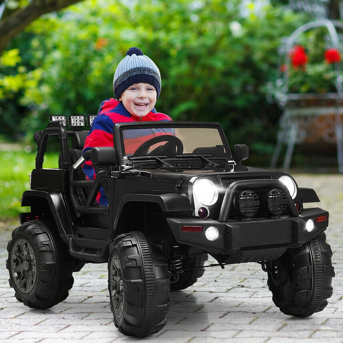 12V Kids Remote Control Riding Truck Car with LED Lights Perfect Gift for Boys Girls