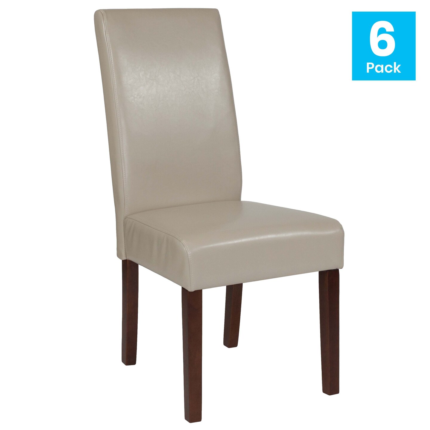 Merrick Lane Ellison Mid-Century Panel Back Parsons Accent Dining Chair - Set of 6