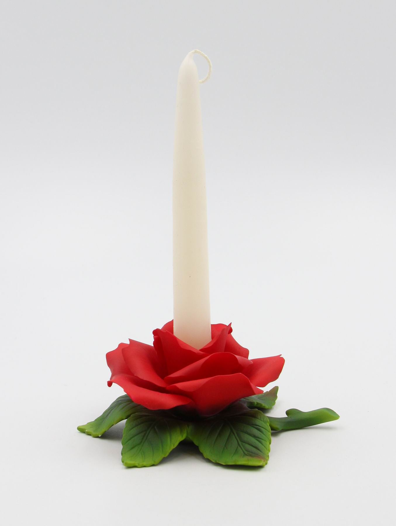 Hand Crafted Ceramic Red Rose Candle Holder-Candle NOT Included, Valentines Day Decor, Wedding D&#xE9;cor or Gift, Anniversary D&#xE9;cor or Gift