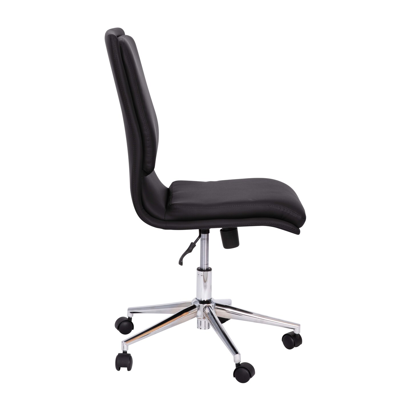 Merrick Lane Artemis Mid-Back Armless Home Office Chair with Height Adjustable Swivel Seat and Five Star Chrome Base