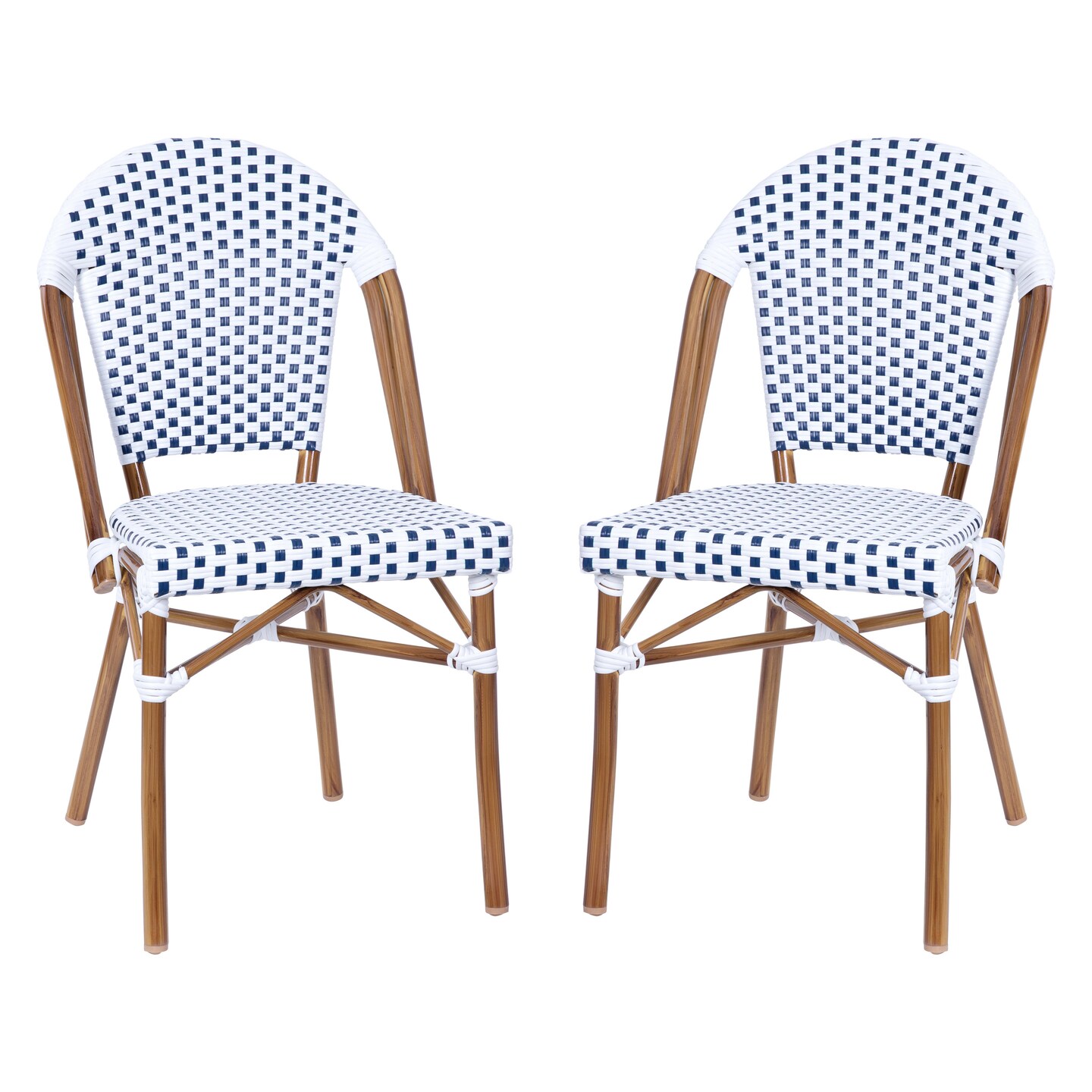 Merrick Lane Celia Indoor/Outdoor Stacking Bistro Chair with Aluminum Frame