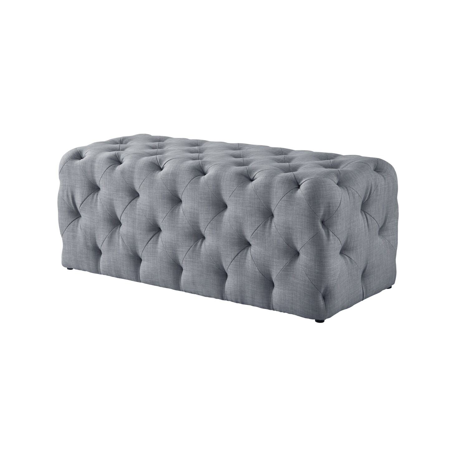 Norman Velvet/Linen Tufted Allover Upholstered Bench