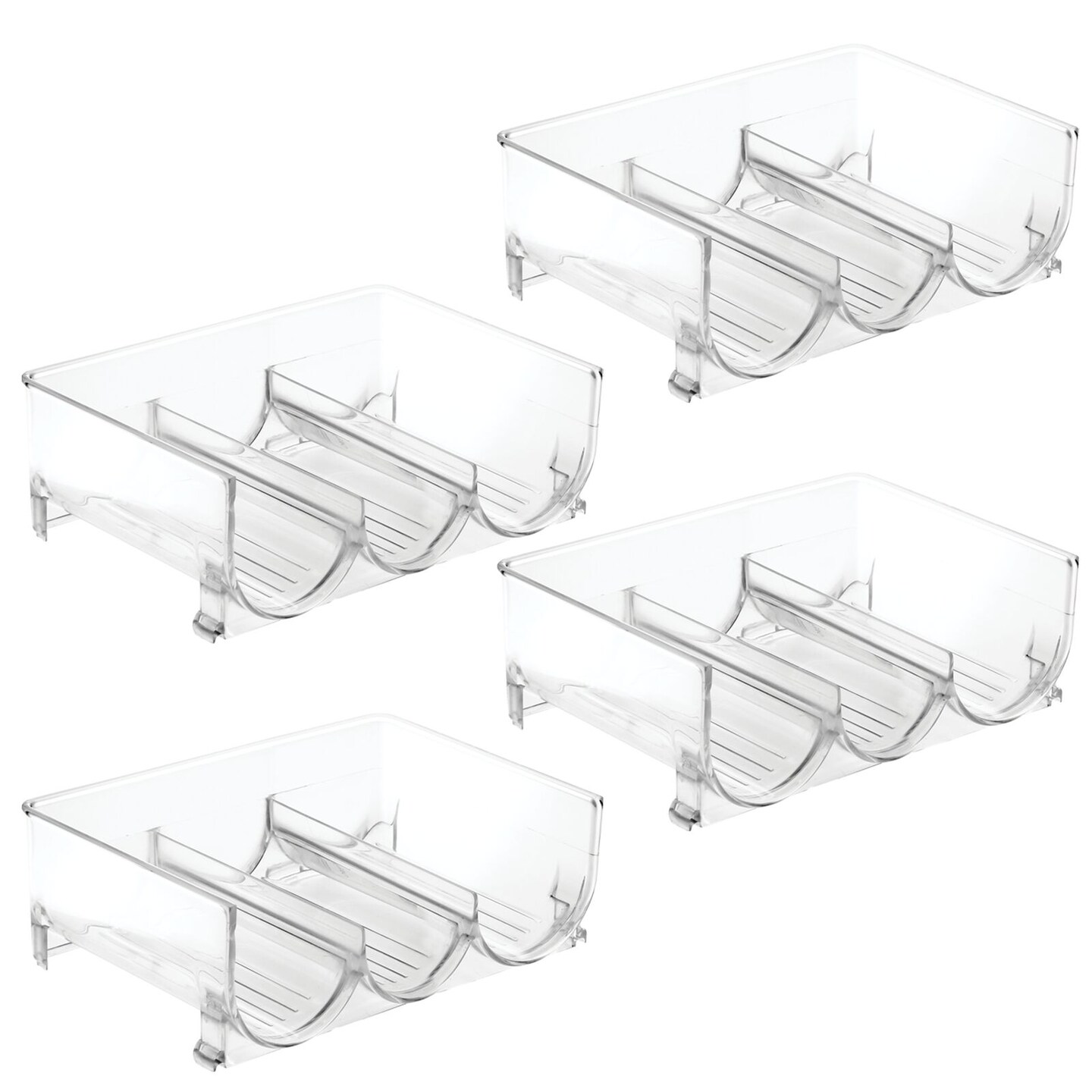 mDesign Plastic Free-Standing Stackable Water Bottle Storage Rack