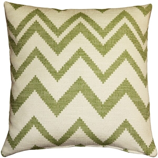 Pillow Decor   - Lorenzo Zigzag Green 20x20 Throw Pillow