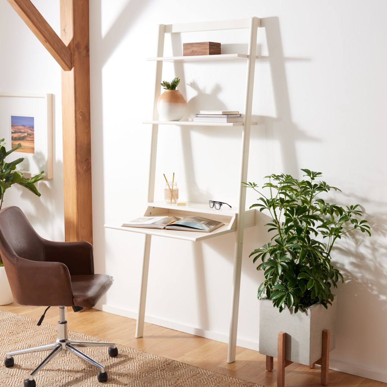 Safavieh   Pamella 2-Shelf Leaning Desk White
