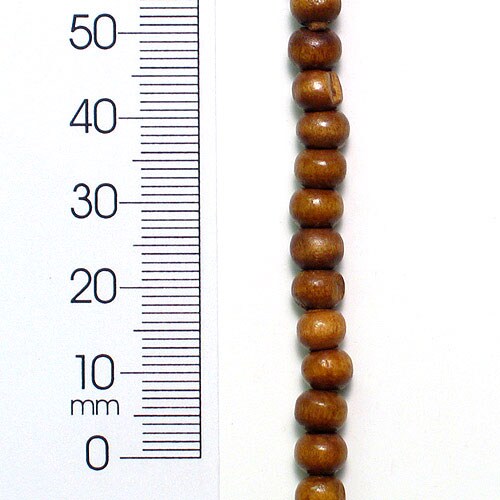 6 Packs of Wood Beads 6mm Round Taupe 3/8&#x22; Strand