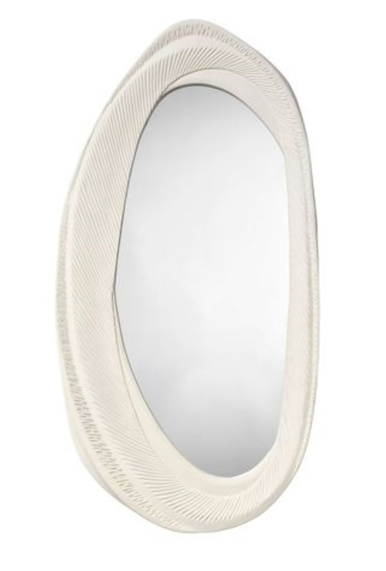 Jamie Young Company Denali Sand Swirl Framed Wall Mirror - 45&#x22; - White
