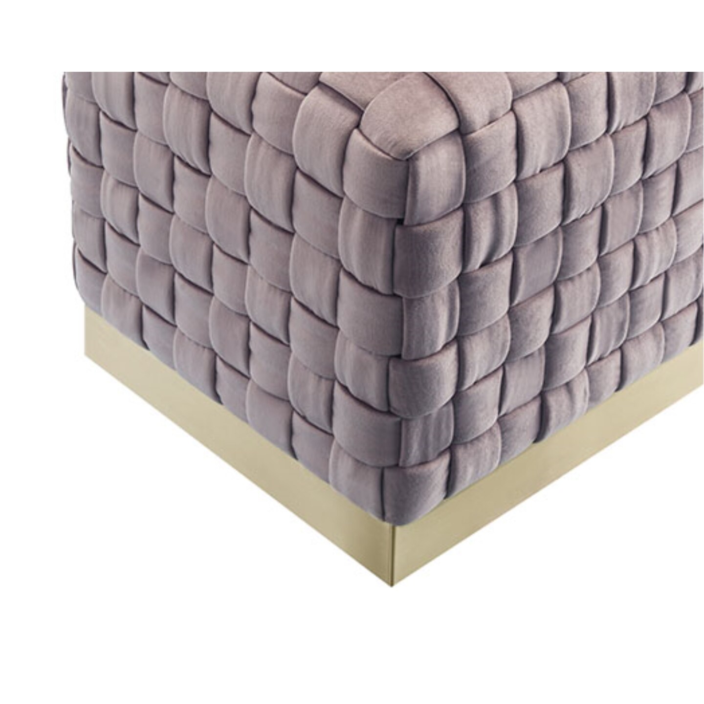 Diamond Velvet Woven Cube Ottoman (1 Piece)