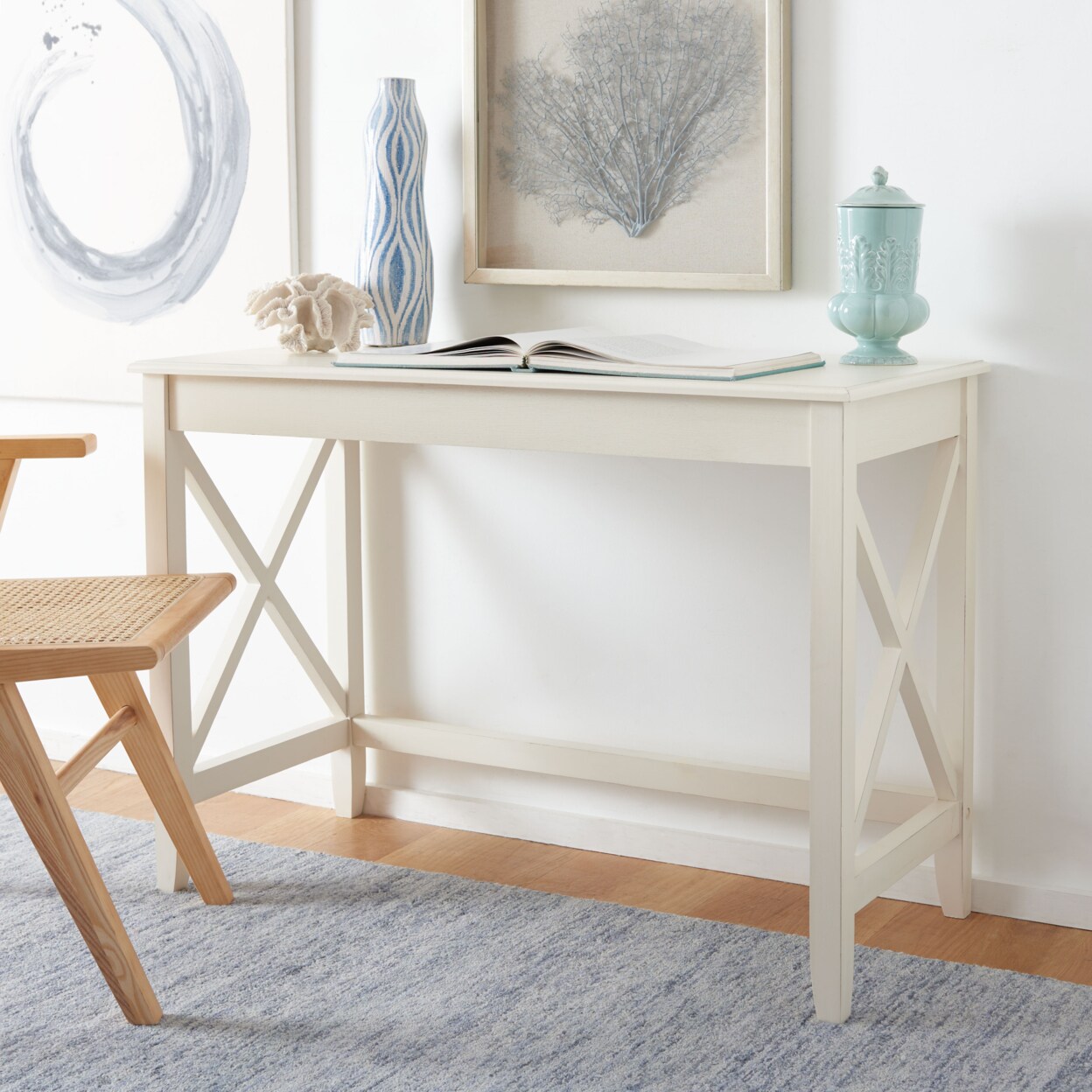 Safavieh Katelan Desk Distressed White Michaels