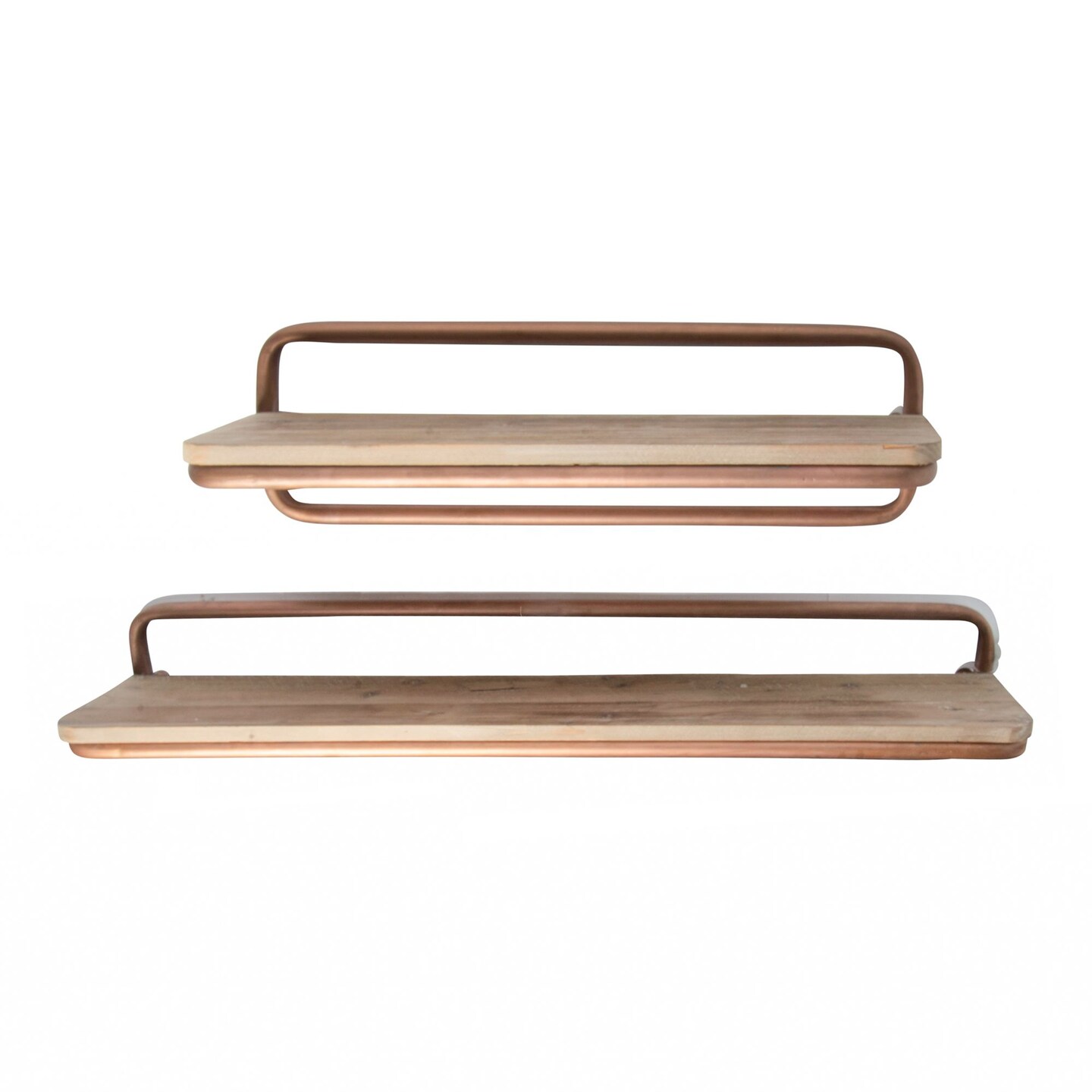 Creative Design Set of 2 Bronze and Beige Antique Finish Floating Shelves 36&#x22;