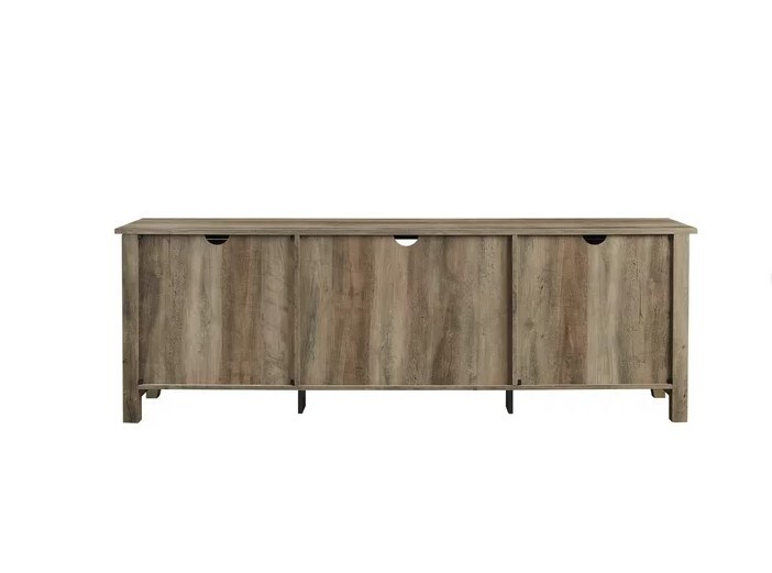Grey Wash Farmhouse Grooved Door TV Stand for TVs up to 80&#x22;