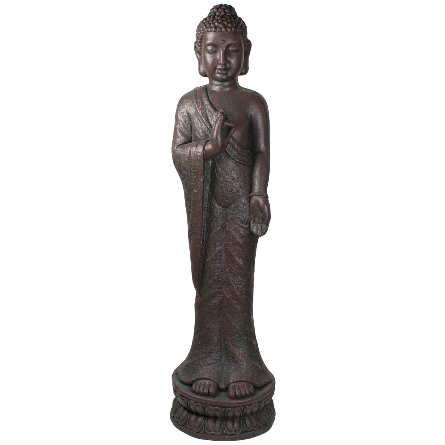 Northlight Standing Buddha Outdoor Garden Statue - 33&#x22; - Gray